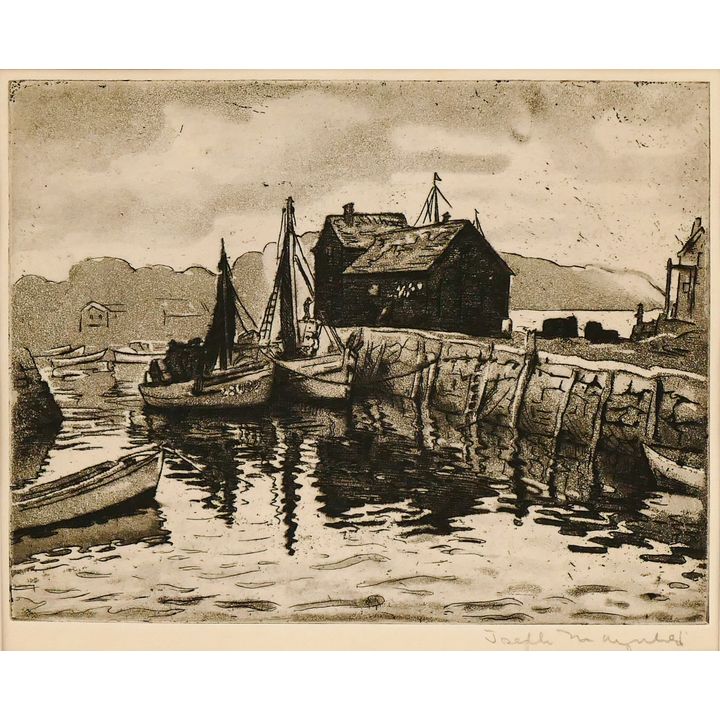 Joseph Margulies ''Misty Morning'' Signed Etching Matted 16''x18'' - AAA print