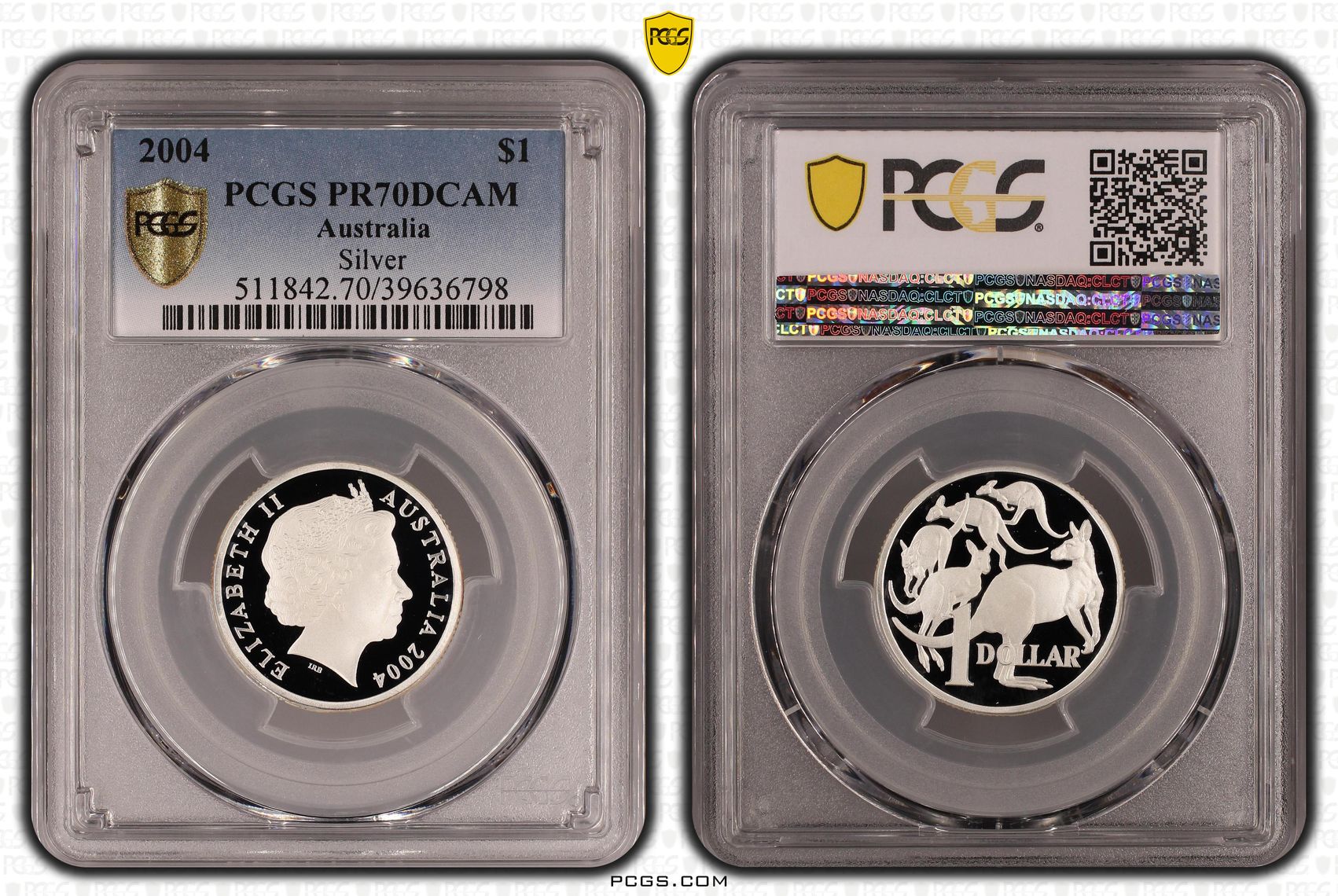 372 · 2004 Australia One Dollar, $1 Silver Proof Silver PCGS - PR70DCAM POP 15/0 -798