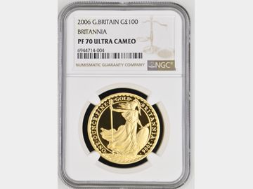 2006 BRITANNIA PROOF 1oz GOLD £100 COIN PF70 UCAM TOP POP!