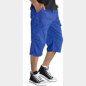 TACVASEN MEN'S CAPRI PANTS WITH 7 POCKETS CARGO SHORTS TWILL ELASTIC BELOW KNEE 3/4 CAPRI LONG SHORTS, US:30