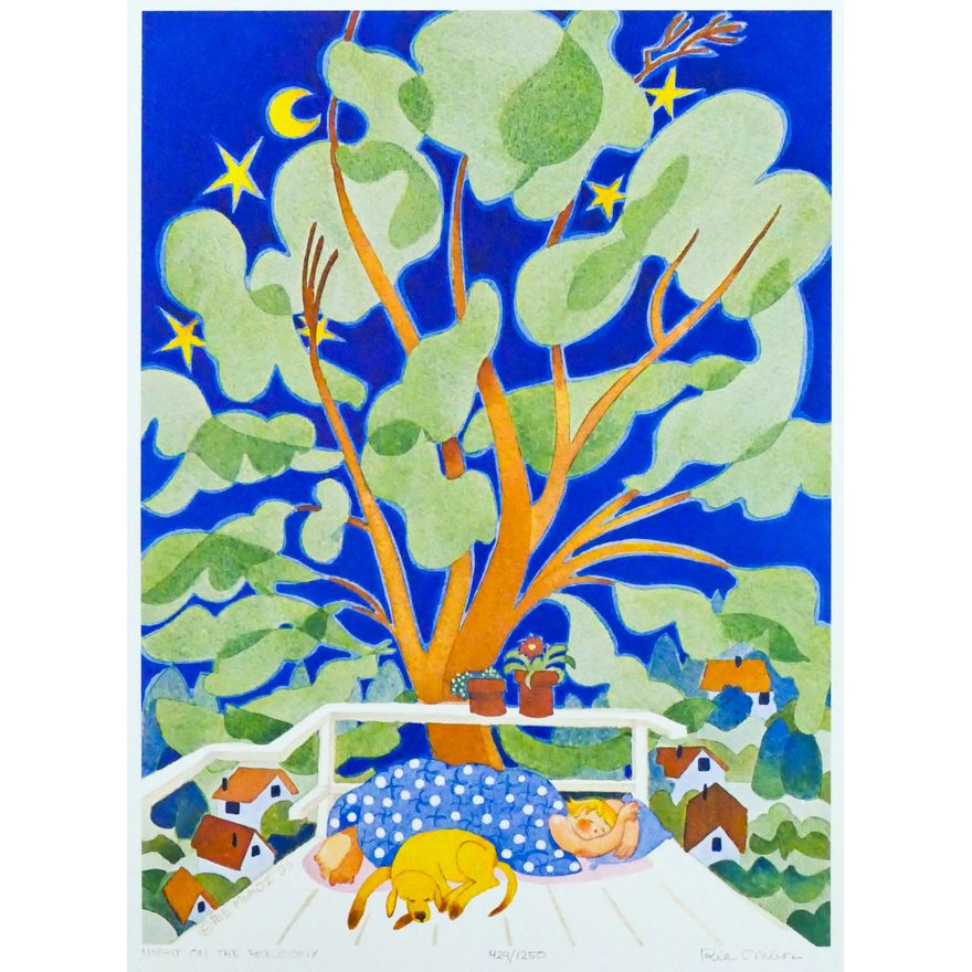 Rie Munoz ''Night On The Balcony'' 1993 Signed Print
