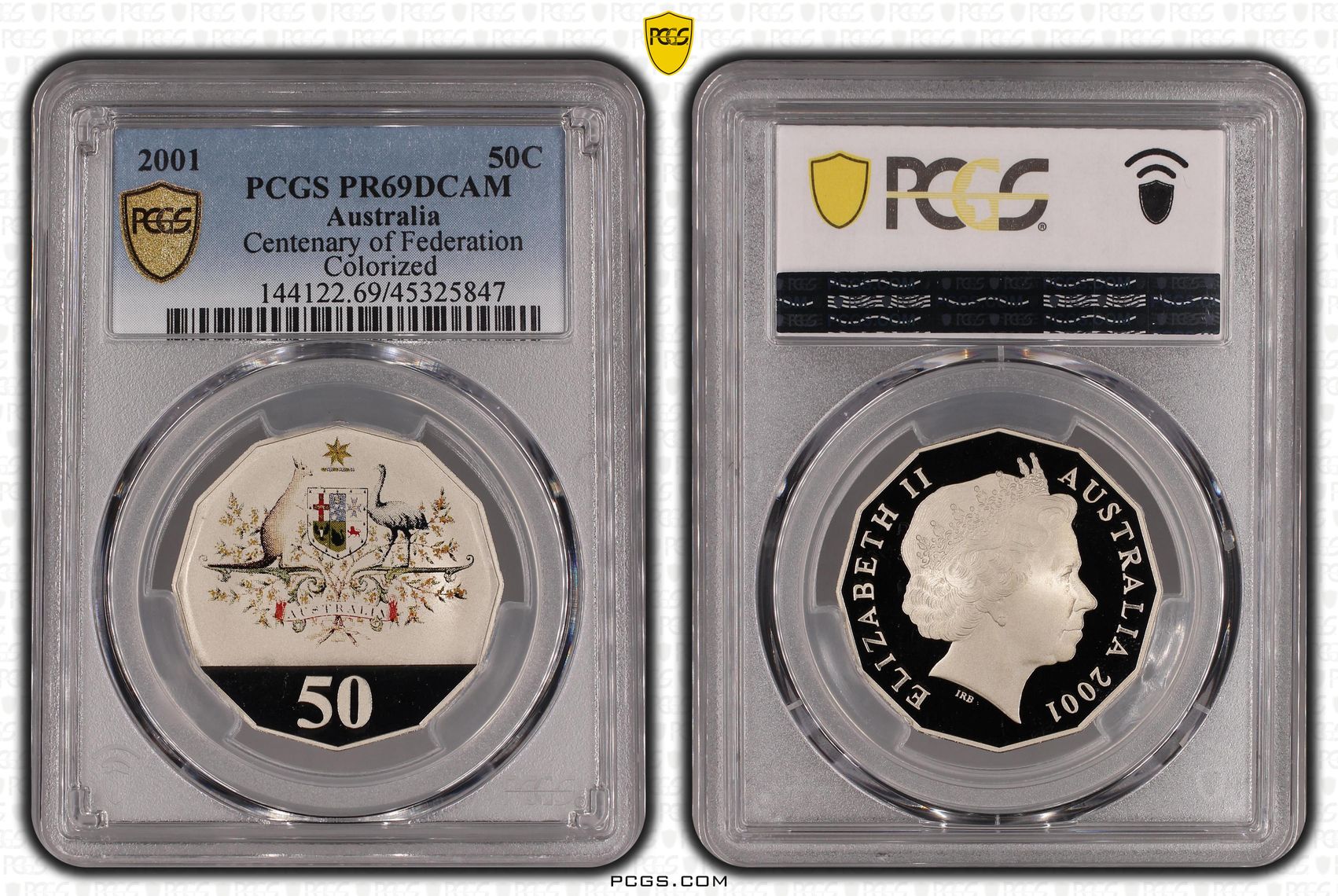 Centenary of Federation Colorized, Fifty Cent, 2001, PCGS PR69DCAM