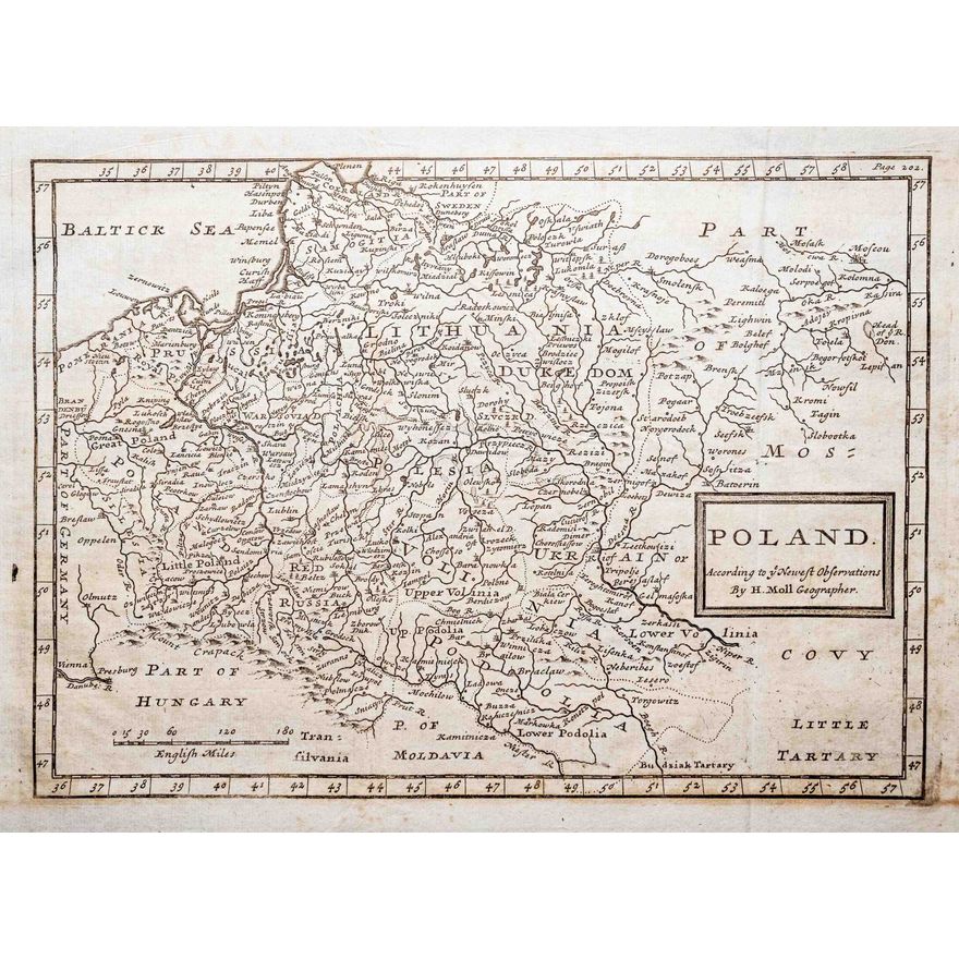 Herman Moll | Poland according to newest observations