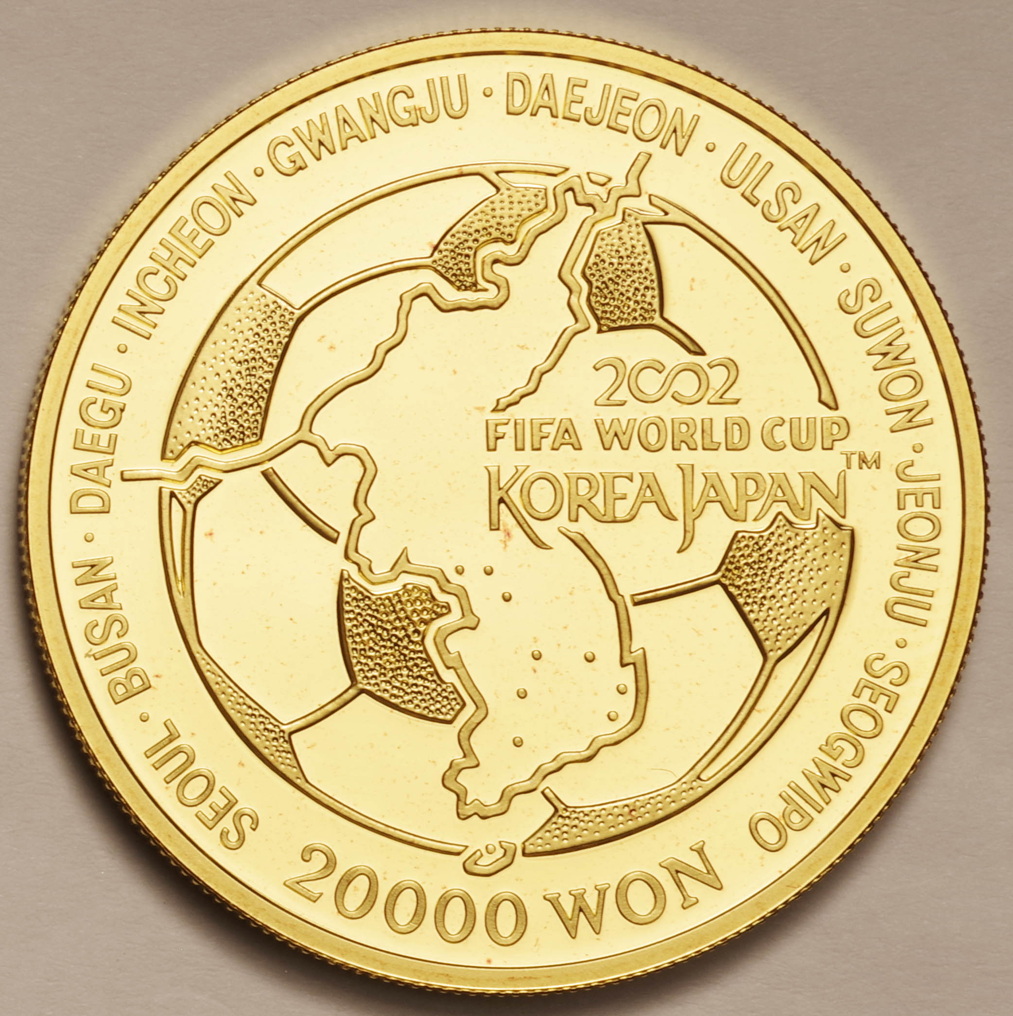 FIFAワールドカップ2002年日韓共催記念 30000ウォン金貨｜コイン