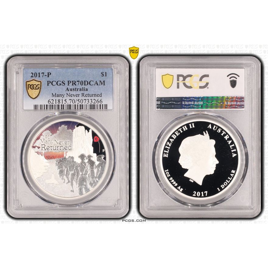 Many Never Returned, One Dollar, 2017-P, PCGS PR70DCAM