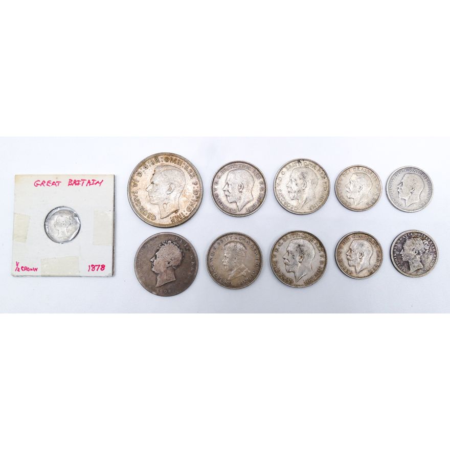 Box Old Sterling World Coins - 108 Grams TW