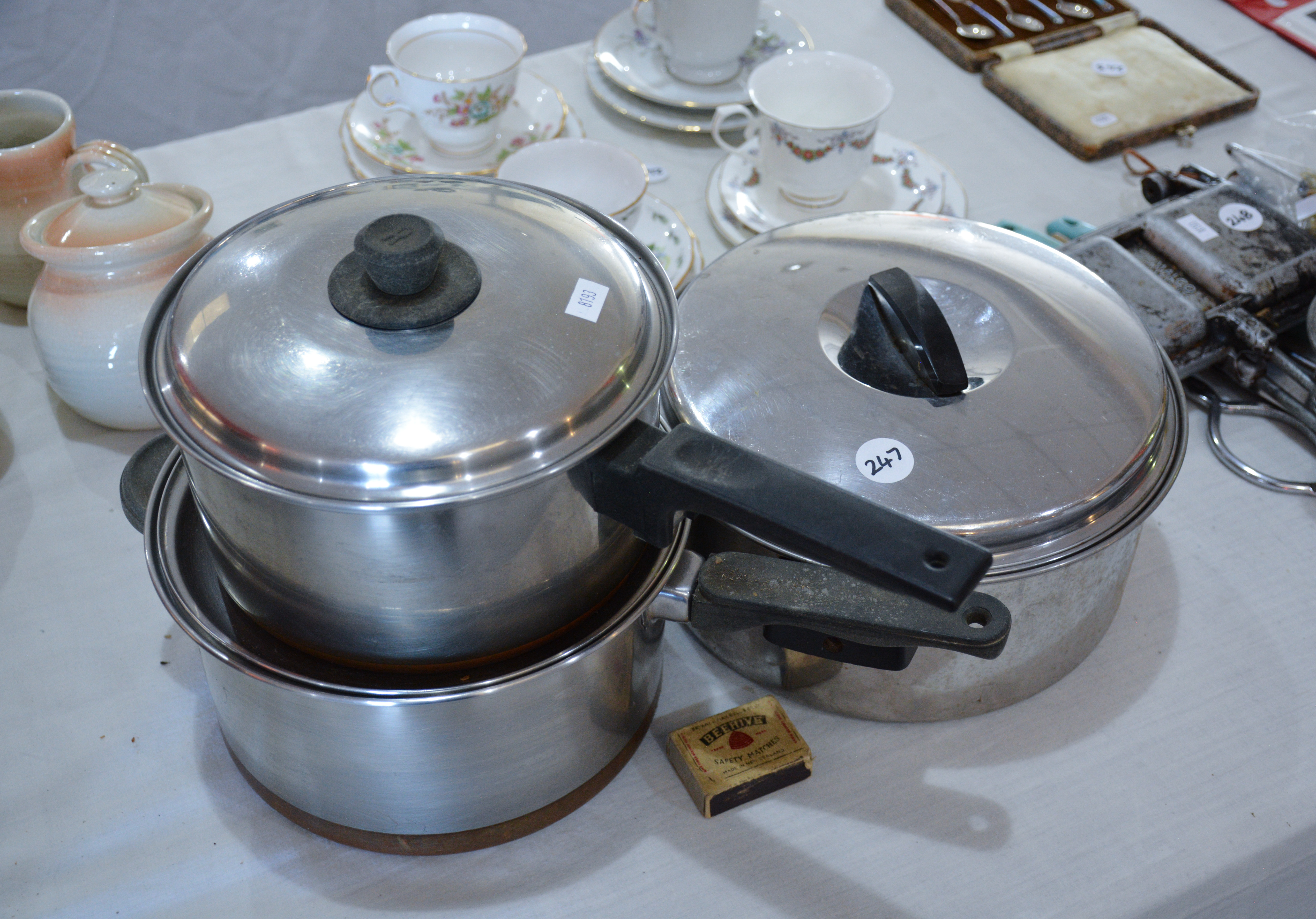Cooking Pots x 3 — sold at auction in New Zealand for $5