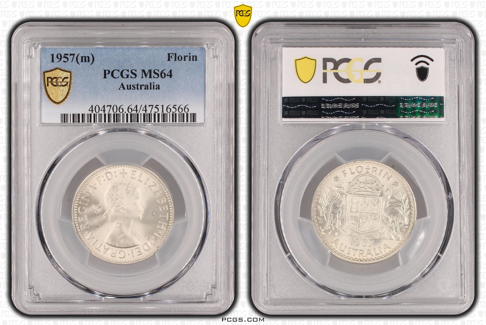 Florin, 1957(m), PCGS MS 64