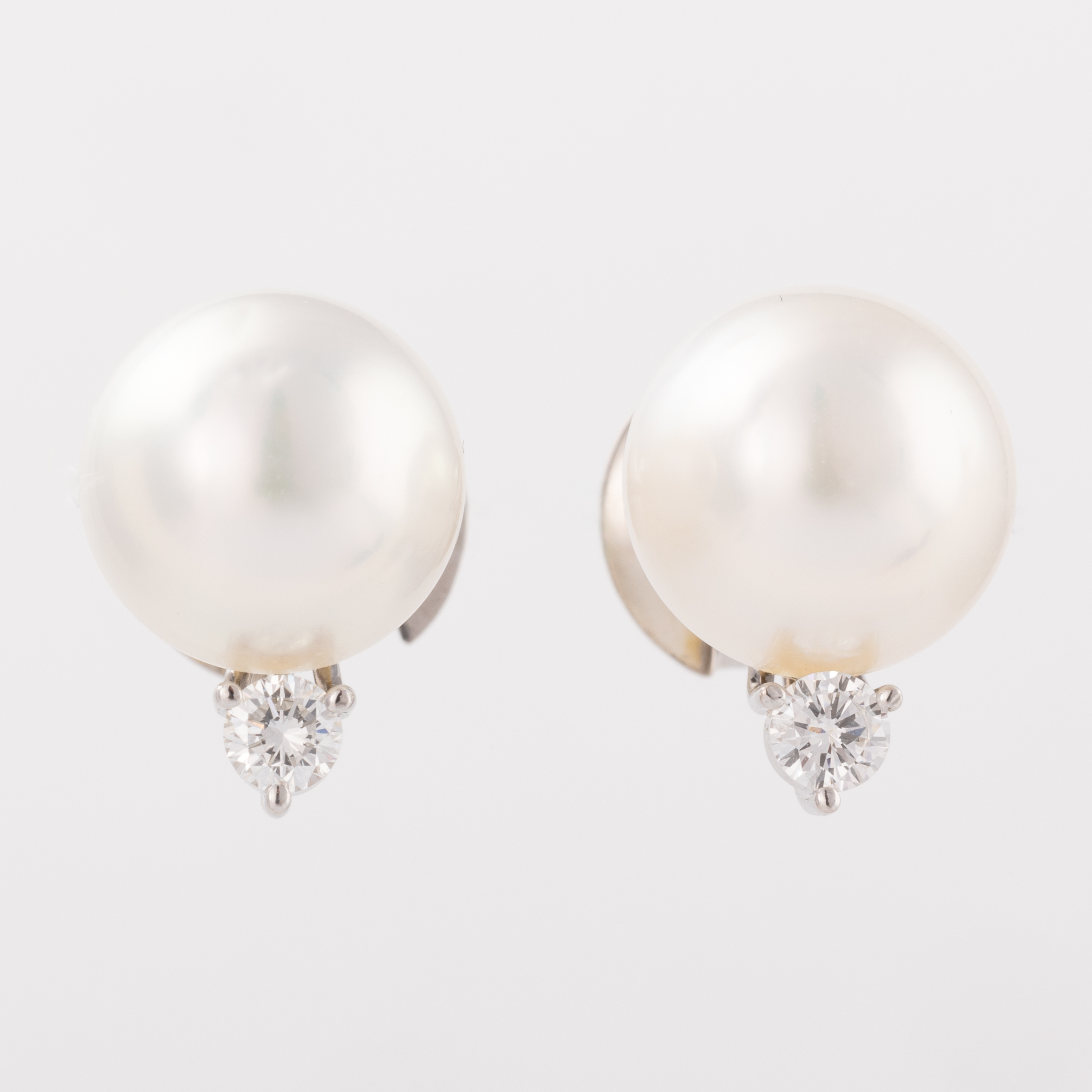 Pearl & Diamond Stud Earrings 18ct Gold