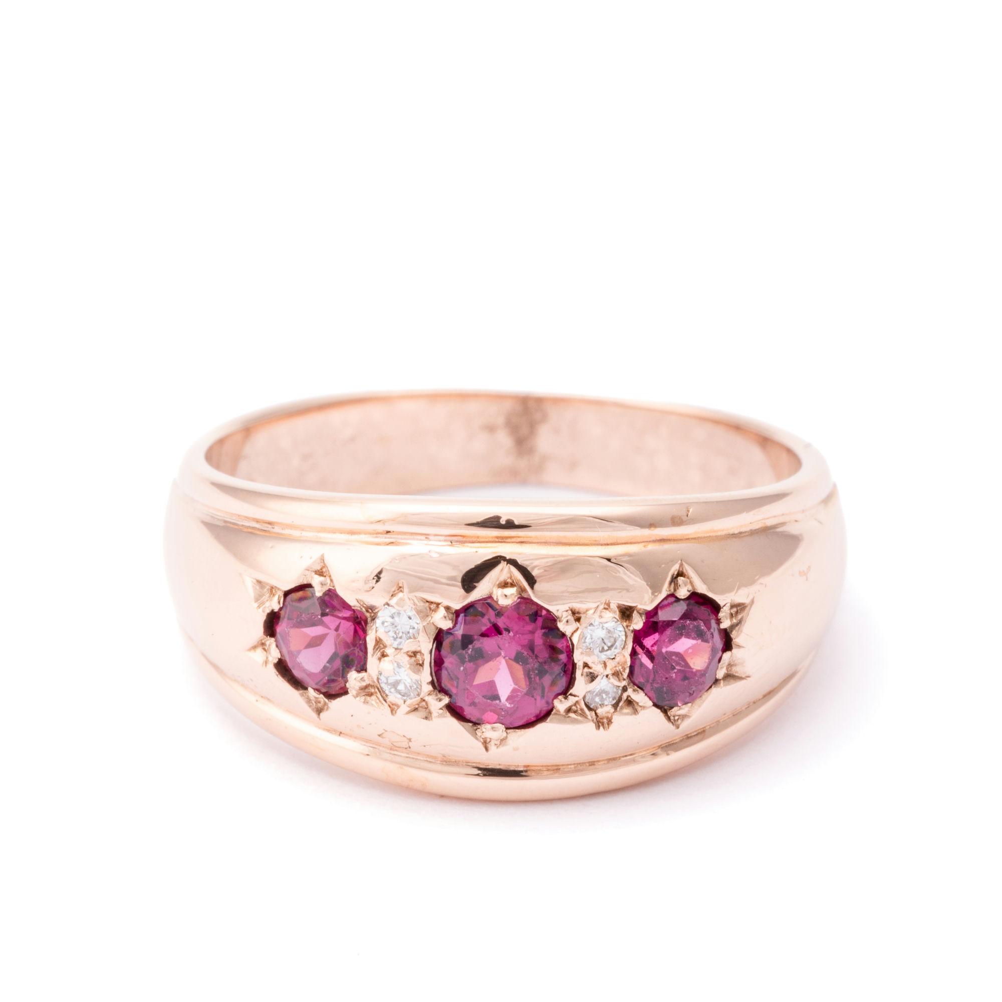 Garnet & Diamond Ring 9ct Gold,