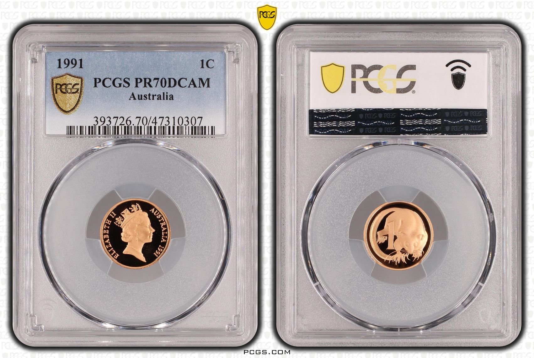 Elizabeth II, One Cent, 1991, PCGS PR70DCAM