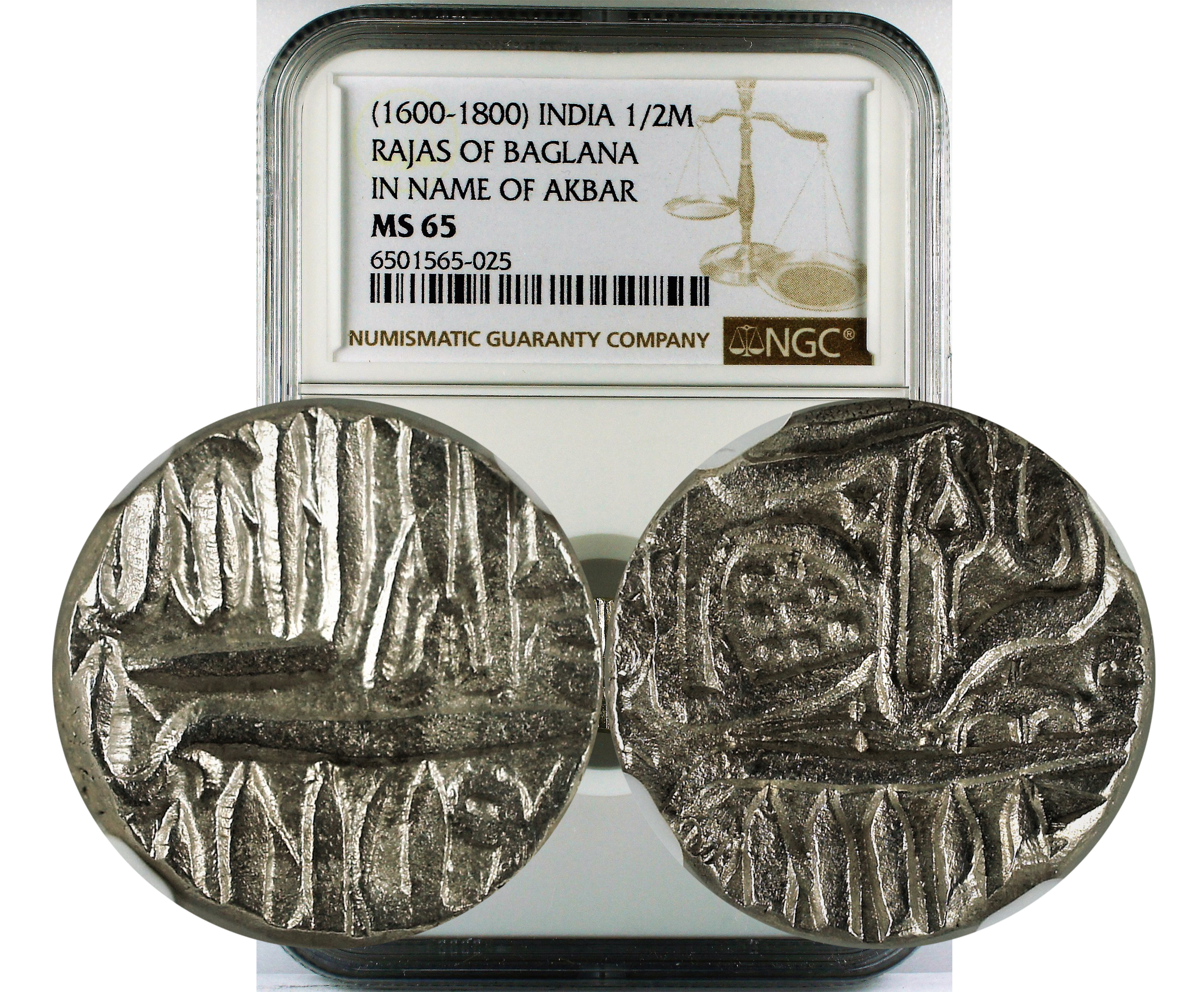 (1600-1800) INDIA RAJAS OF BAGLANA IN NAME OF AKBAR 1/2 MAHMUDI MS 65