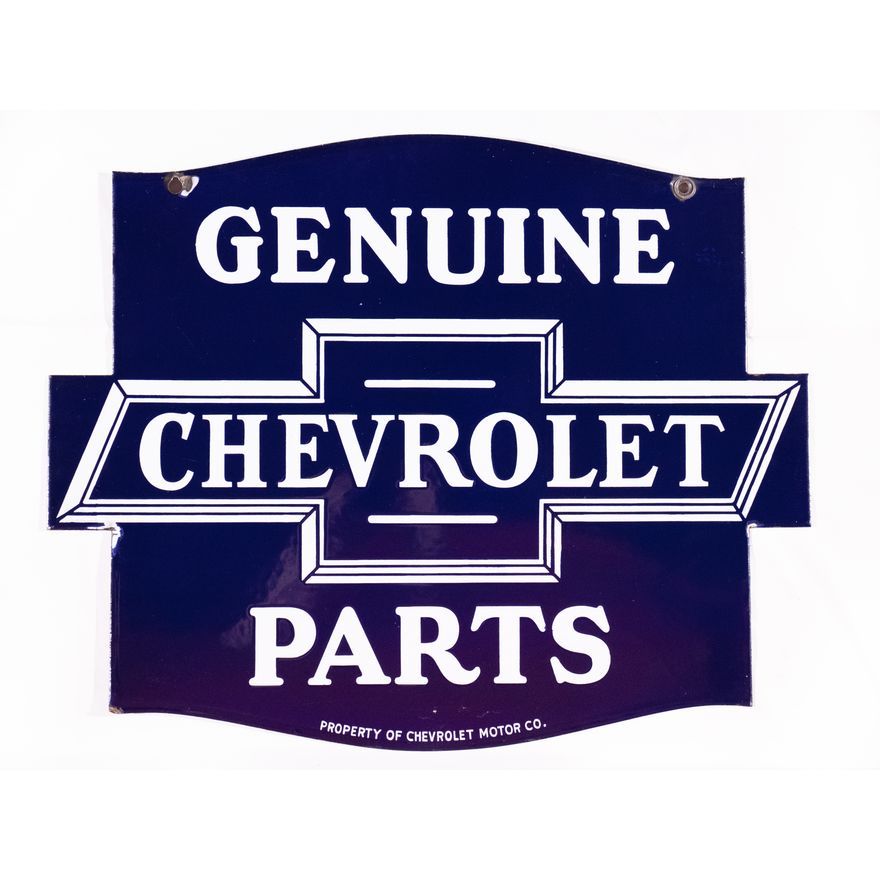 1920's Genuine Chevrolet Parts DS Porcelain Diecut Sign TAC 9.5