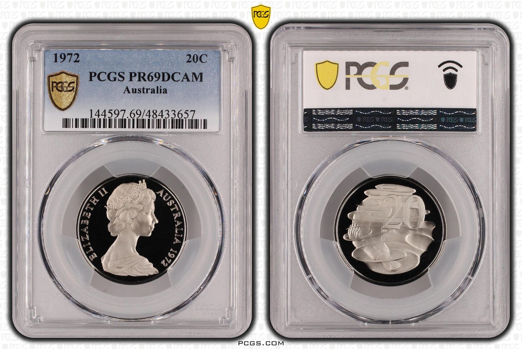 Elizabeth II, Twenty Cent, 1972, PCGS PR69DCAM