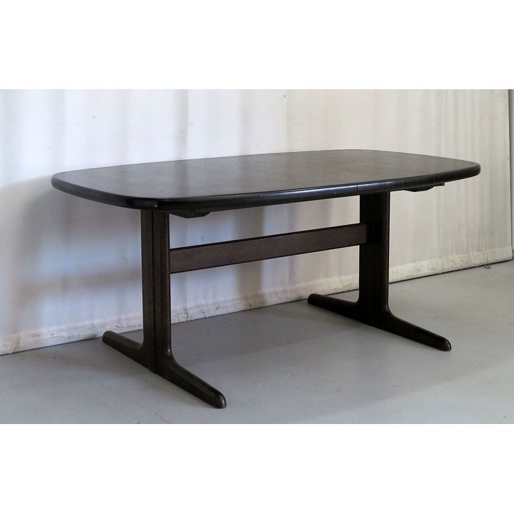 MID CENTURY DANISH OAK EXTENSION DINING TABLE, two 50cm leaves