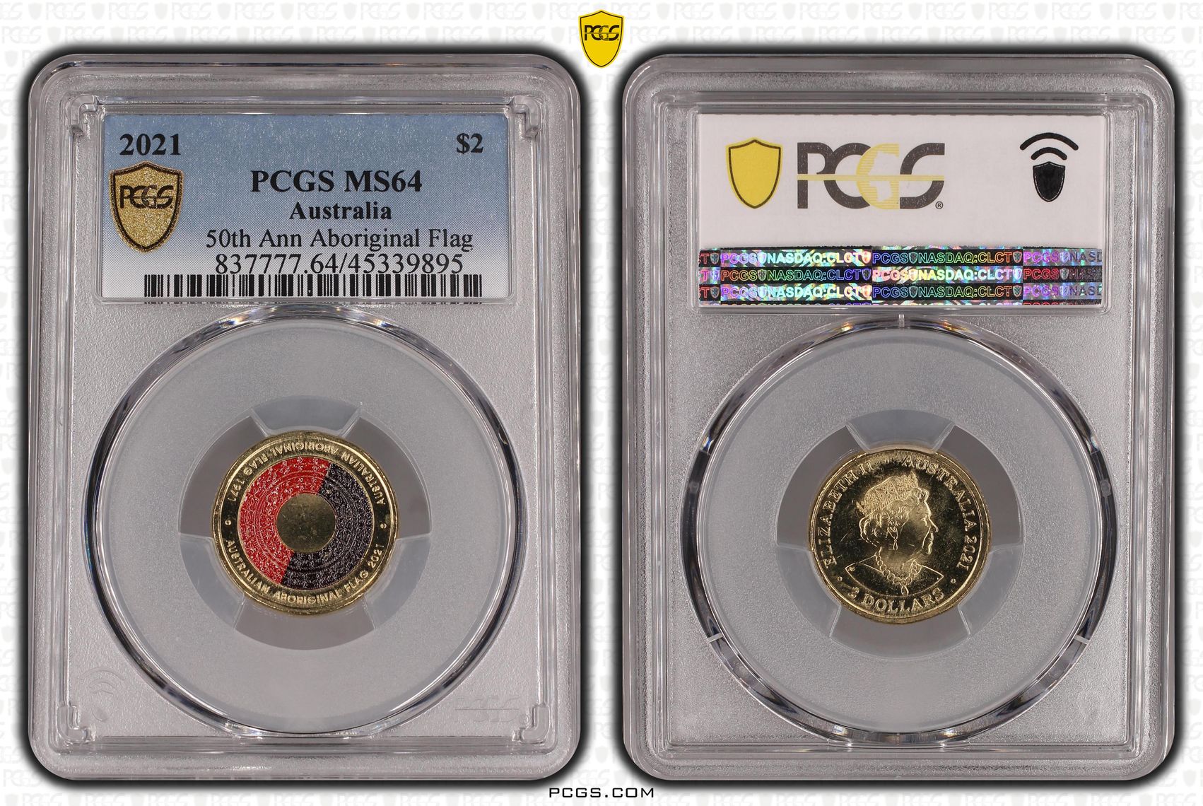 2021 Australia Two Dollar, $2 50th Ann Aboriginal Flag PCGS - MS64 -895