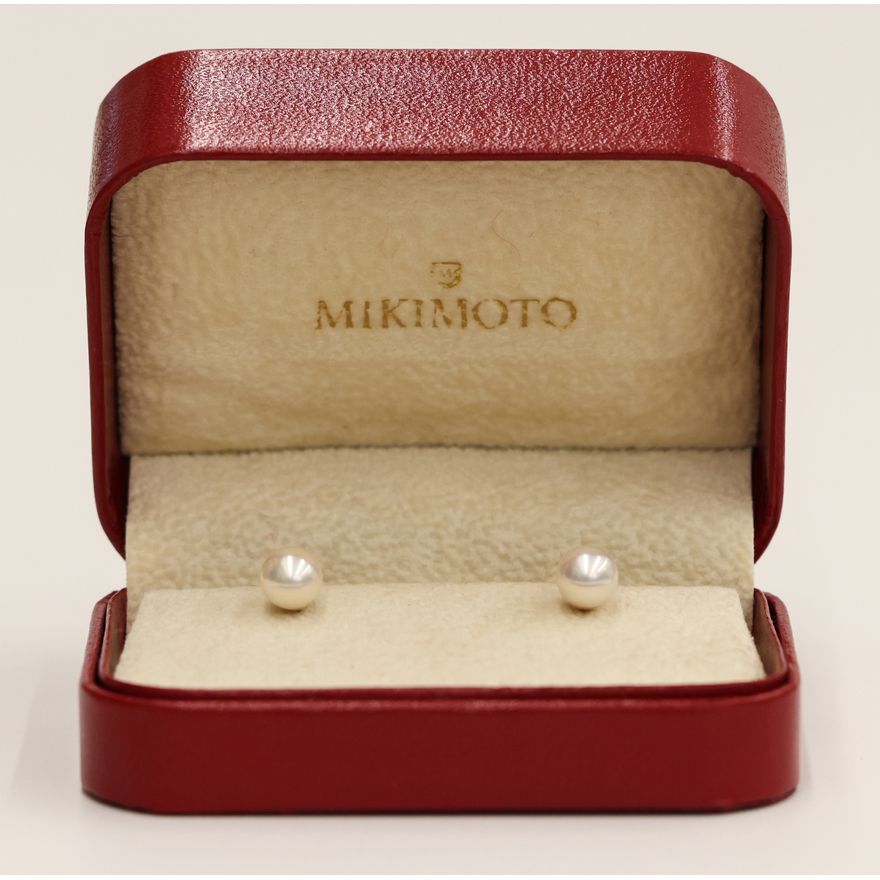 Pair Mikimoto 7mm Pearl Stud 14k Earrings