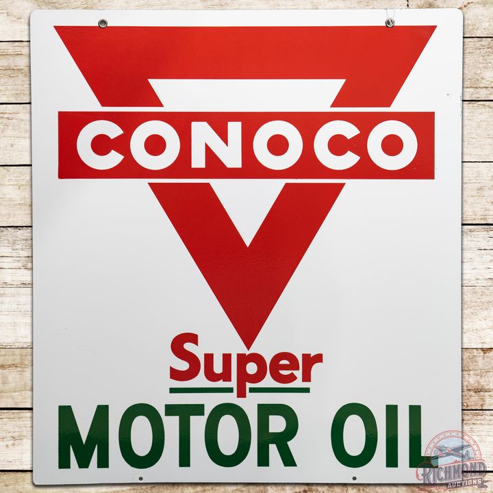 Conoco Super Motor Oil DSP Sign - 9.25 & 8.9