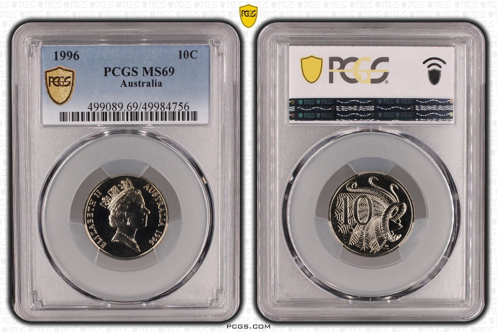 POP 4/0, Ten Cent, 1996, PCGS MS69