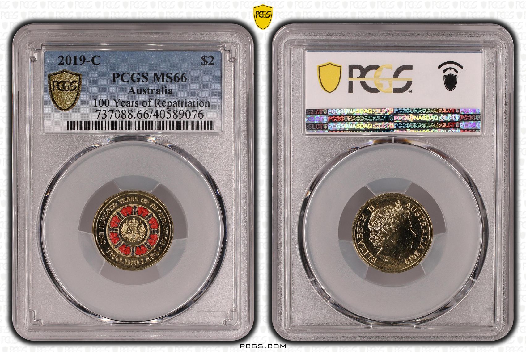 100 Years of Repatriation Colorized , Two Dollar, 2019-C, PCGS MS66