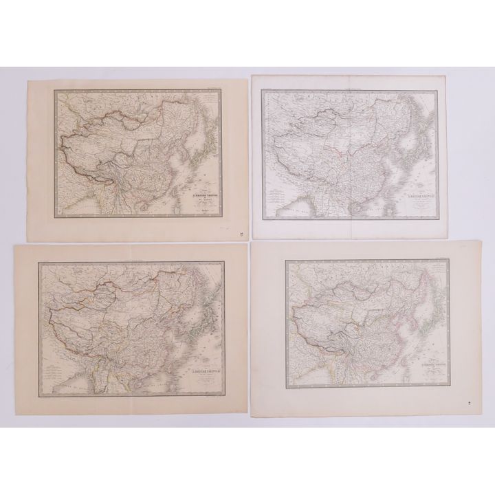 4pc 19th C French Maps of China- LaPie, Andriveau