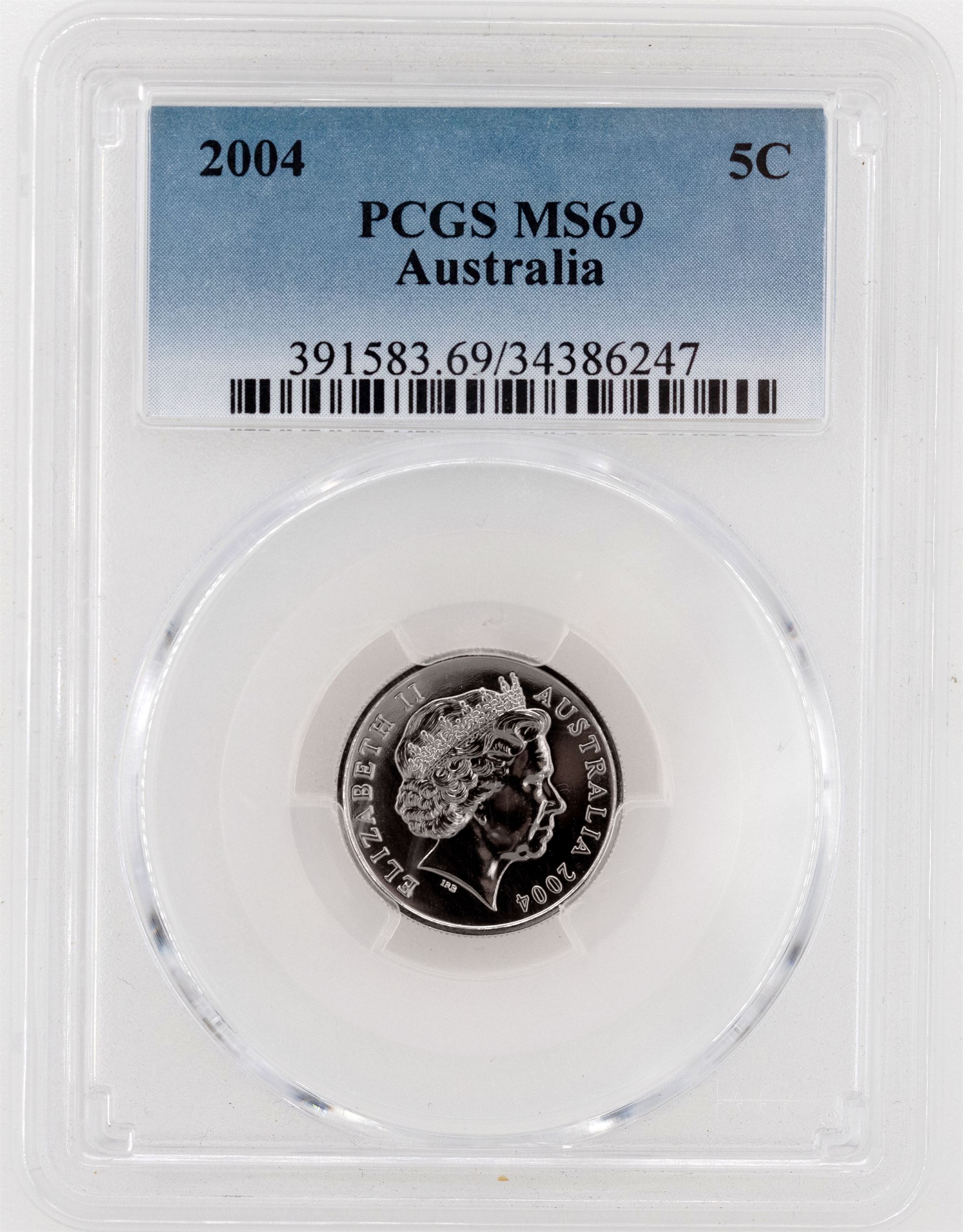 2004 Australia Five Cent, 5c PCGS - MS69 -247