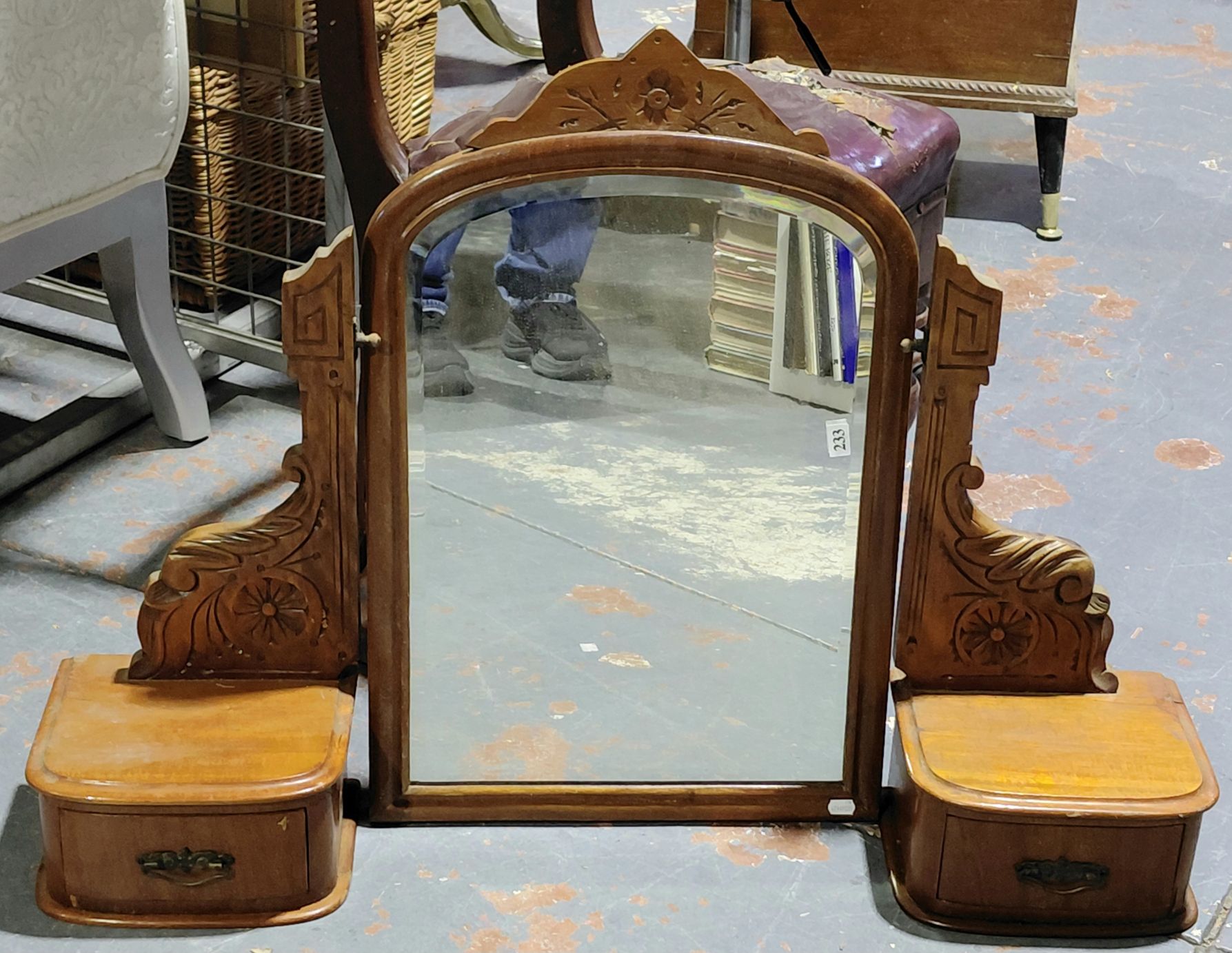 233 · ANTIQUE EDWARDIAN ERA DRESSING TABLE MIRROR