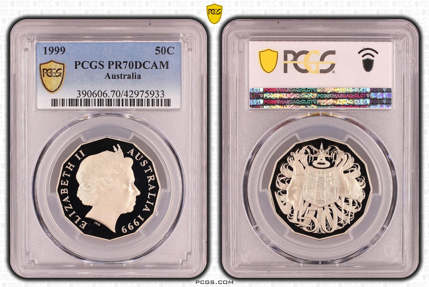 Elizabeth II, Fifty Cent, PR70DCAM , 1999 PCGS POP - 16/0