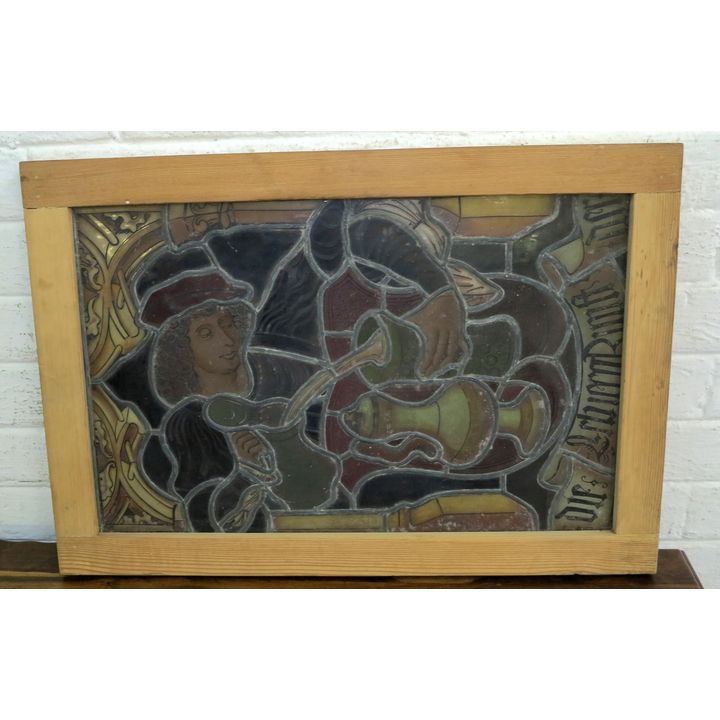 FRAMED STAINED GLASS PANEL