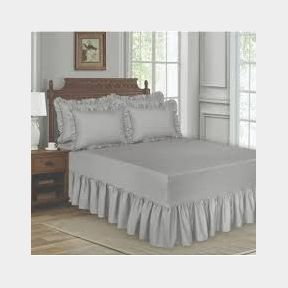Frilled Valance Fitted Sheet-Easybed sheet Set polyster - 5 Pack - Grey - Double - Bar 9902026033813-51748/4535