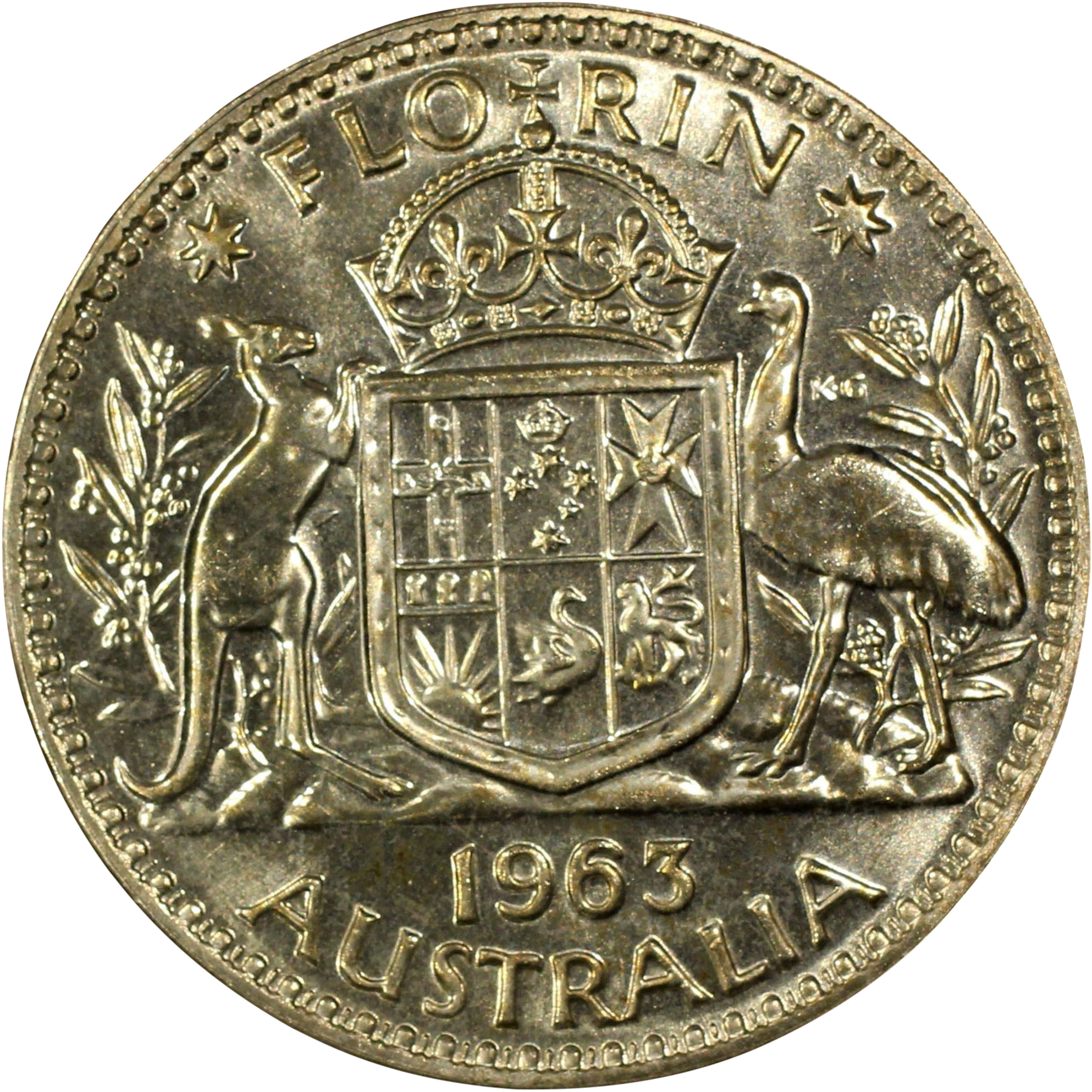 Elizabeth II, Florin, 1963, PR 66
