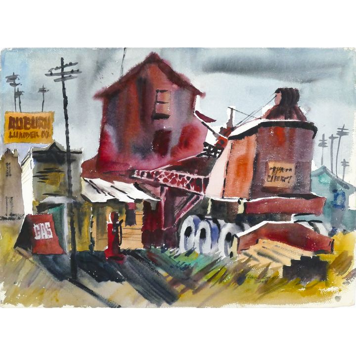 Harry Bonath A.W.S. ''Old Mill'' (Auburn) Watercolor