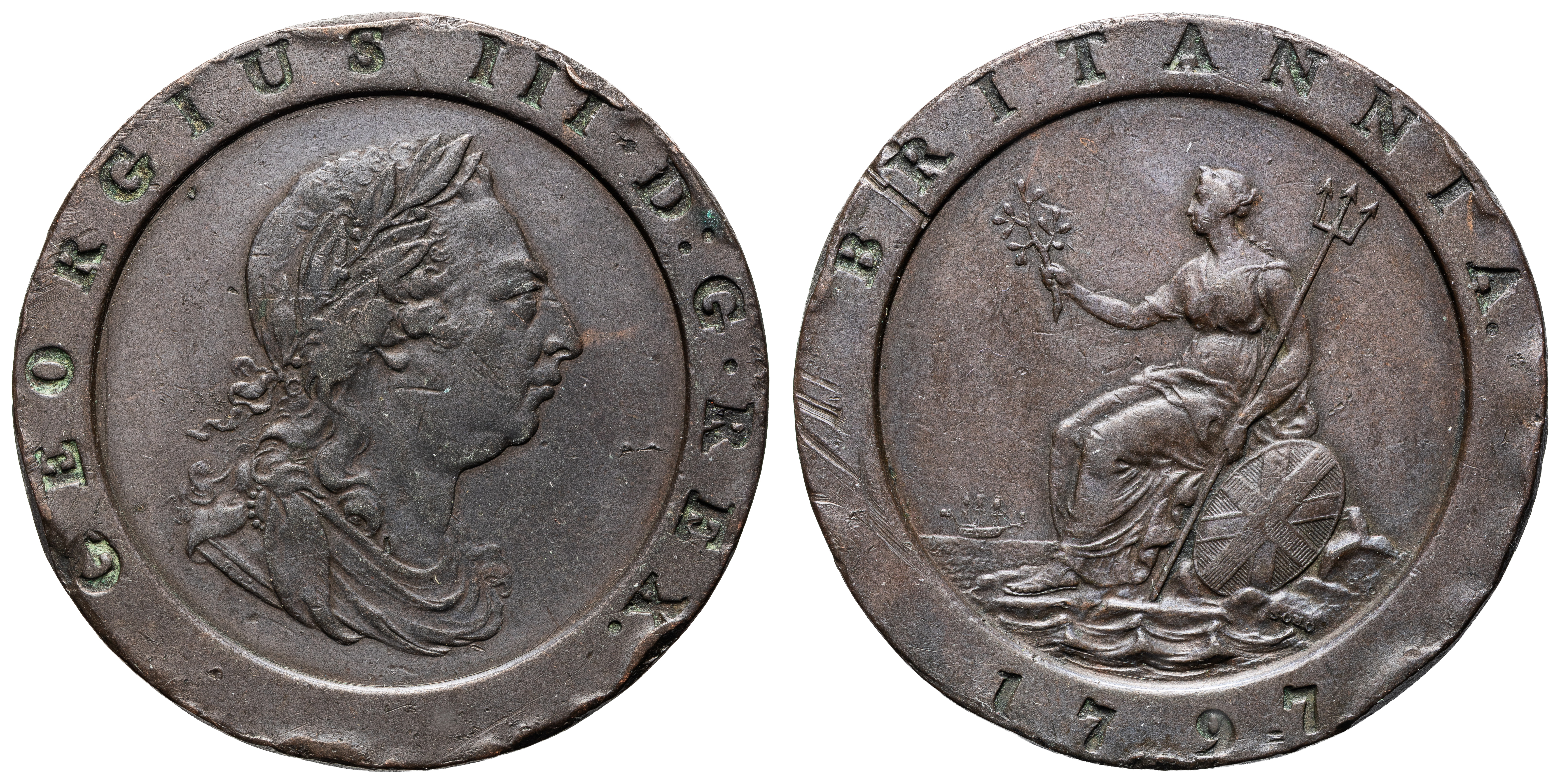 Great Britain, George III, Cartwheel, Penny, 1797, gVF