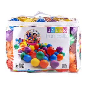 Intex Set of 100 Colourful Plastic Pit Balls Toys for Toddlers and Babies 100 Pit Balls with Carry Bag |