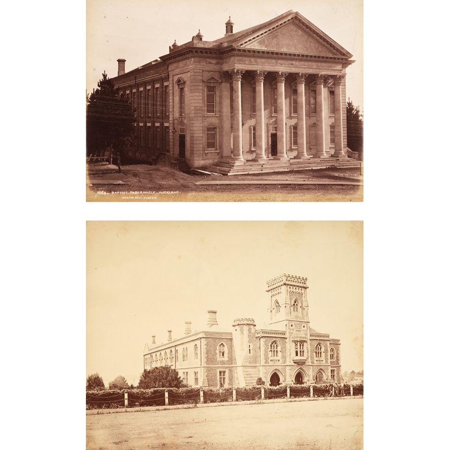 Burton Brothers together with Photographer Unknown 'The Baptist Tabernacle, Auckland and Auckland Supreme Court'