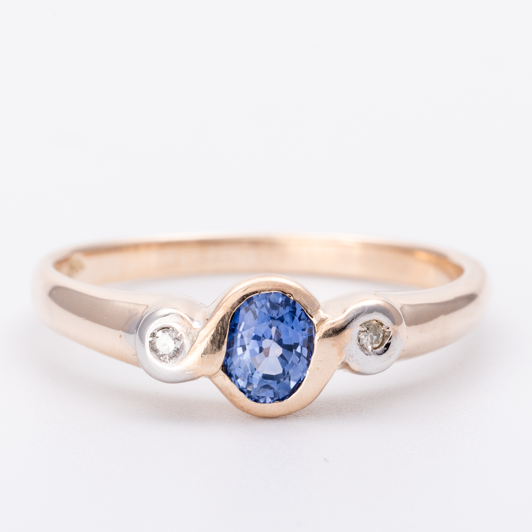 Sapphire & Diamond Three Stone Ring 9ct