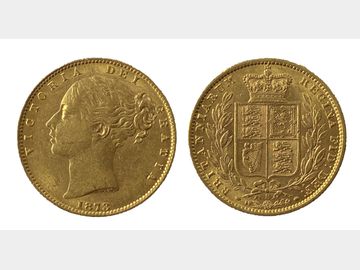 1873 Queen Victoria Young Head Sydney Mint Shield Gold Sovereign.