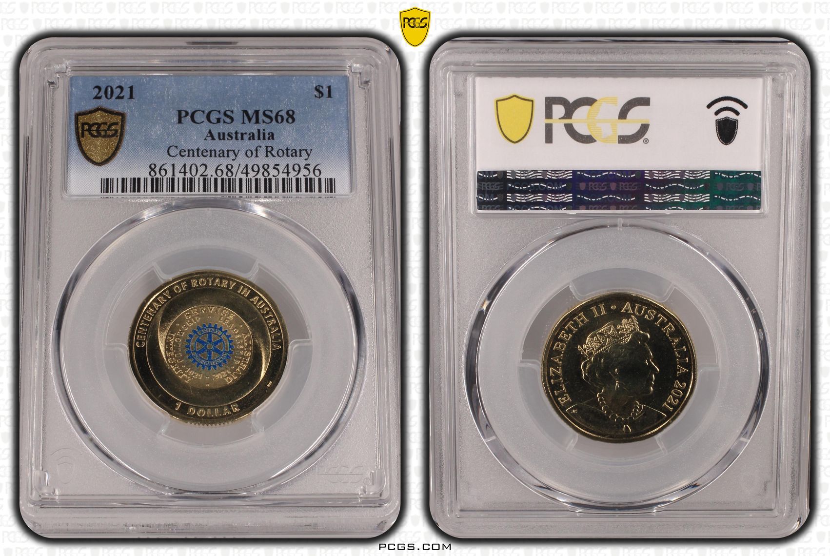 Centenary of Rotary , One Dollar, 2021, PCGS MS68