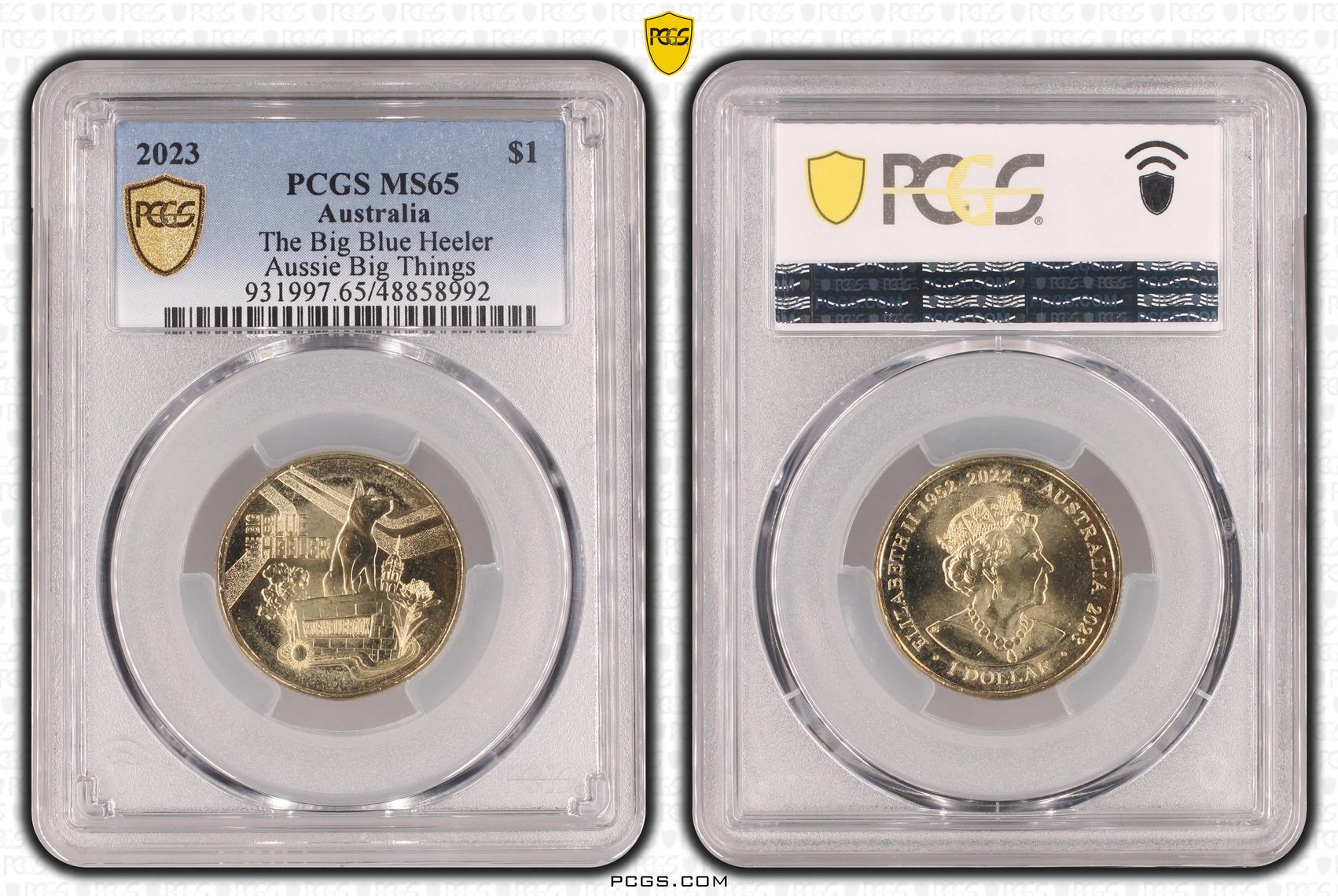 The Big Blue Heeler Aussie Big Things , One Dollar, 2023, PCGS MS65
