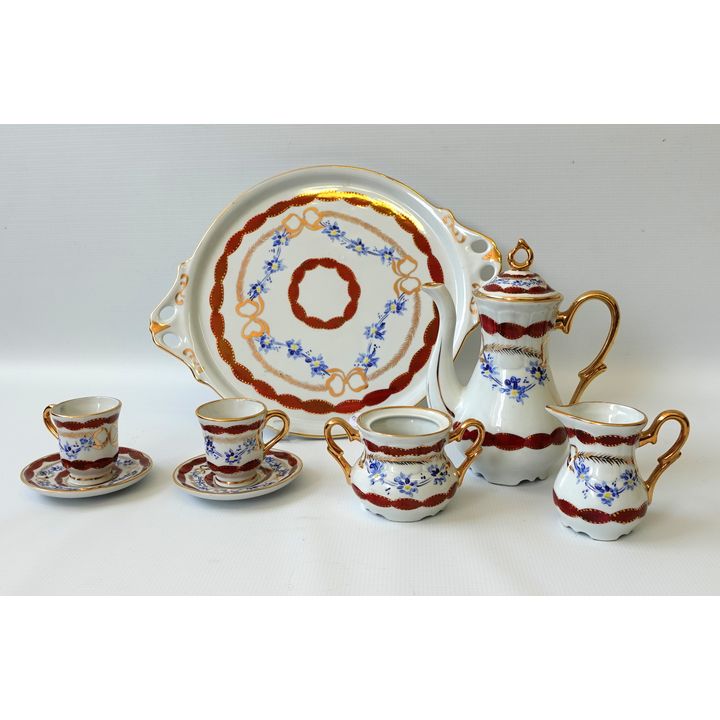 PORTUGUESE PORCELAIN ESPRESSO SET
