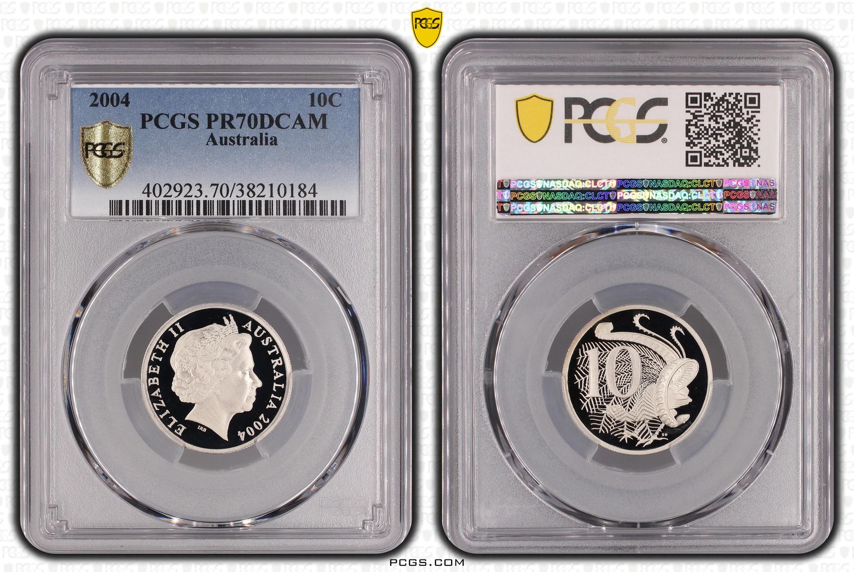 141 · 2004 Australia Ten Cent, 10c PCGS - PR70DCAM POP 26/0 -184