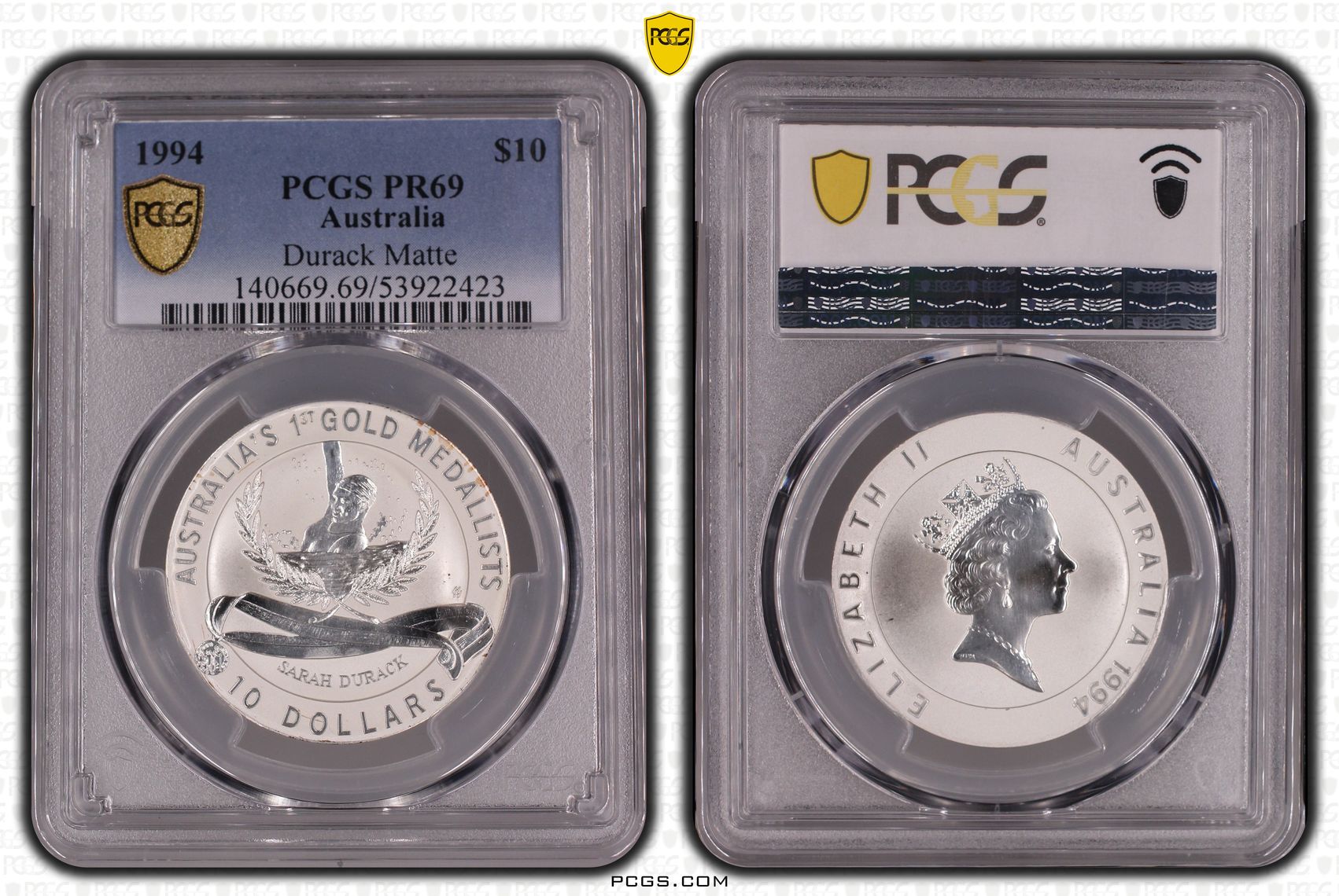 Durack Matte, Ten Dollar, 1994, PCGS PR69