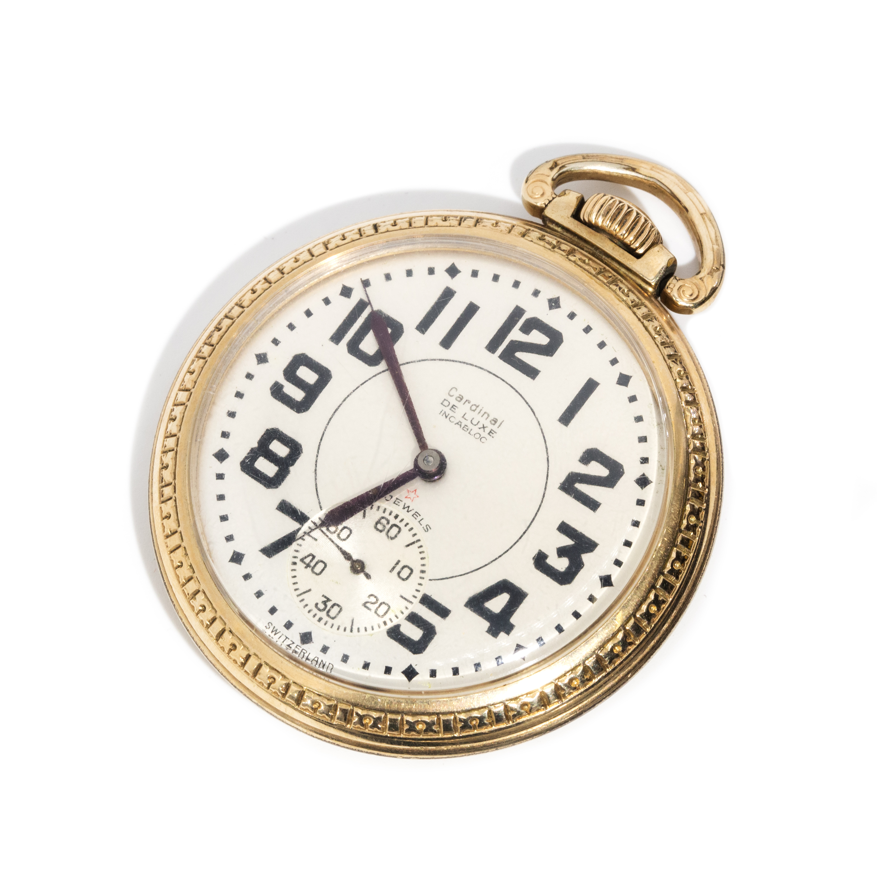 Cardinal Deluxe Incabloc 14s Size Pocket Watch,