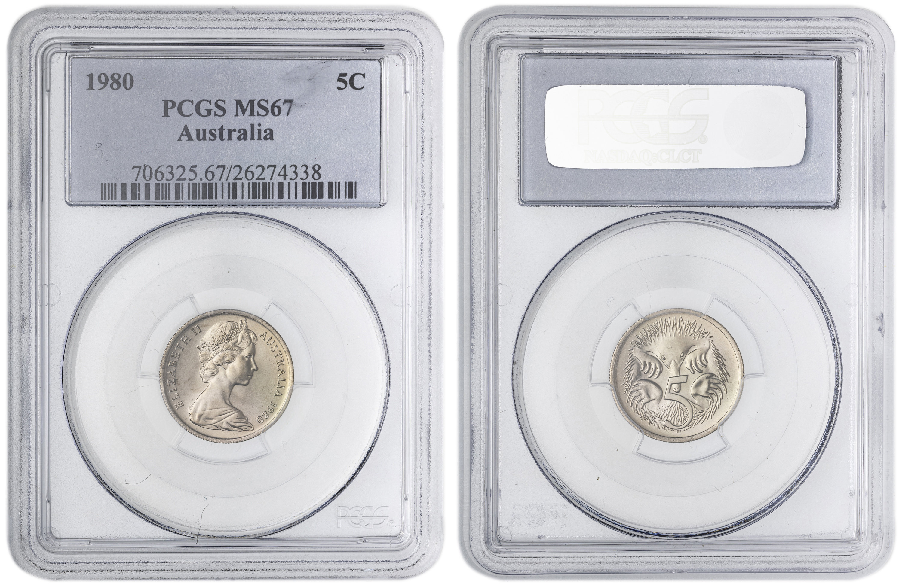 Five Cent, 1980, PCGS MS67
