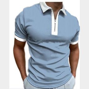 APEY GOLF SHIRT COLLARED T SHIRTS FOR MEN STRETCH FIT POLO SHIRTS - SKYBLUE M - 52055/32334