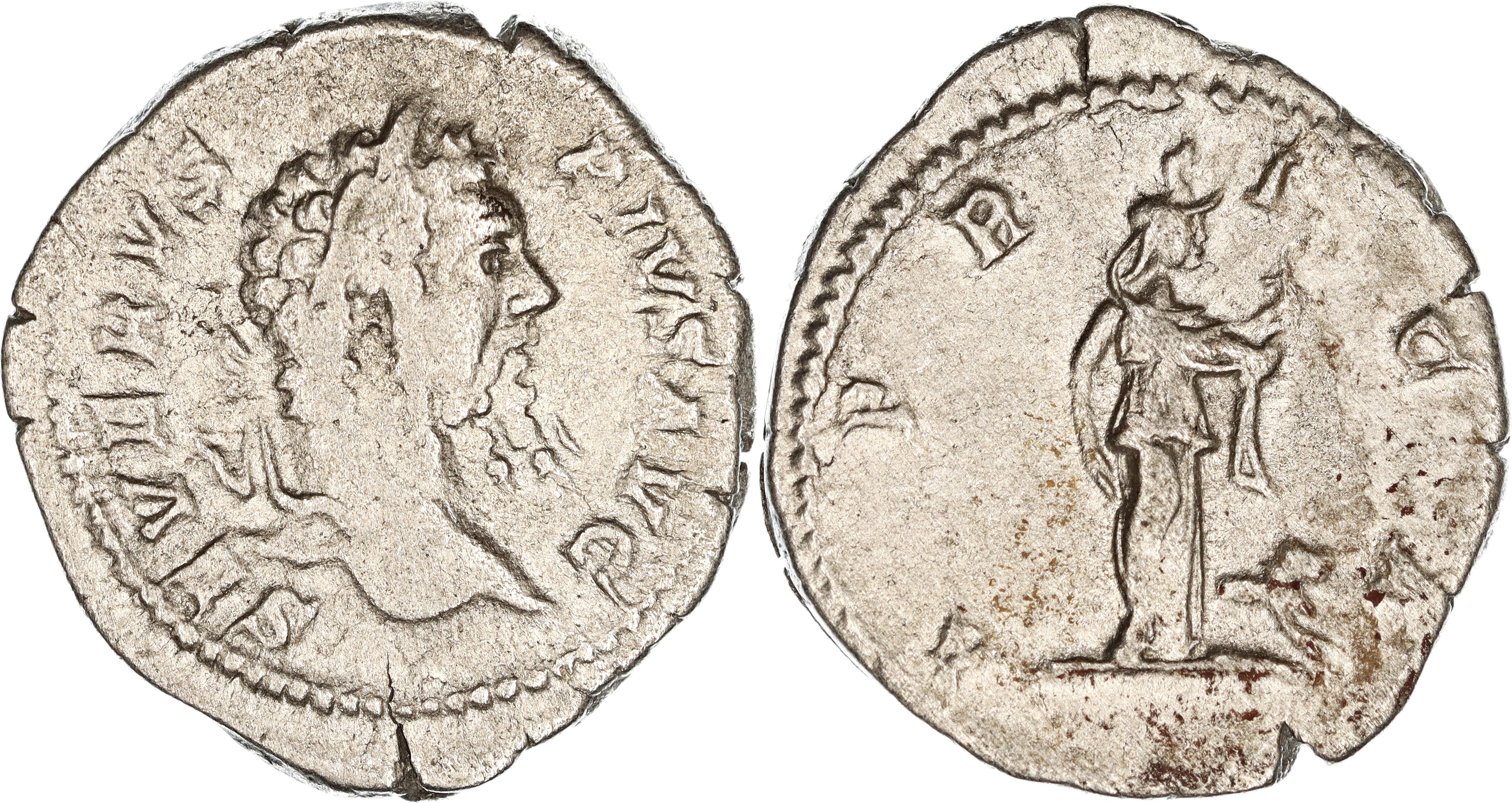 Roman Empire, Septimius Severus, Silver Denarius, 207 AD, gF-nVF