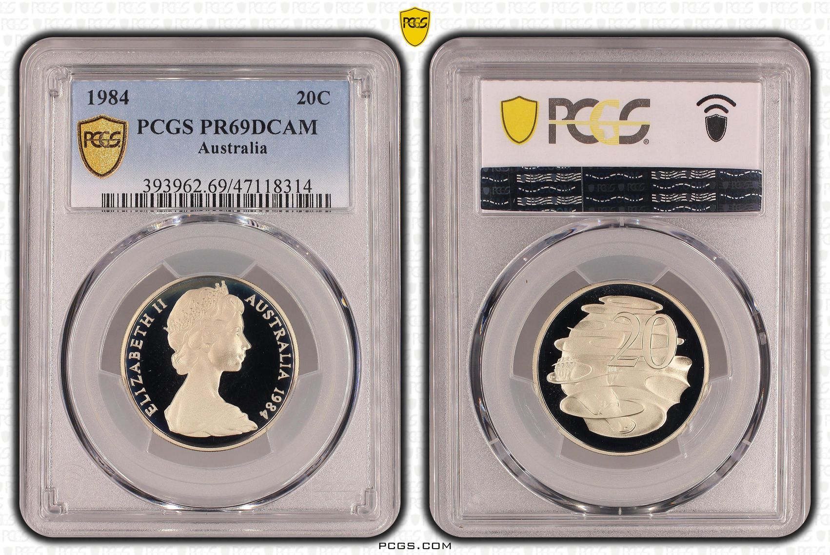 , Twenty Cent, 1984, PCGS PR69DCAM