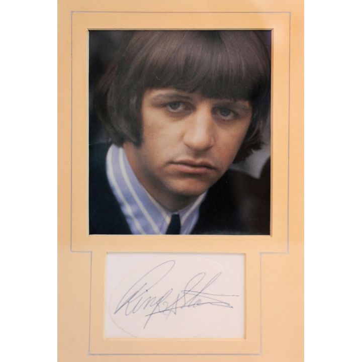 RINGO STAR , Autograph and photograph.