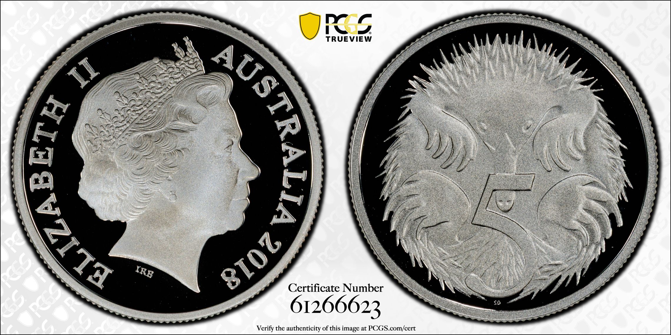 Silver, POP 4/0, Five Cent, 2018, PCGS PR70DCAM