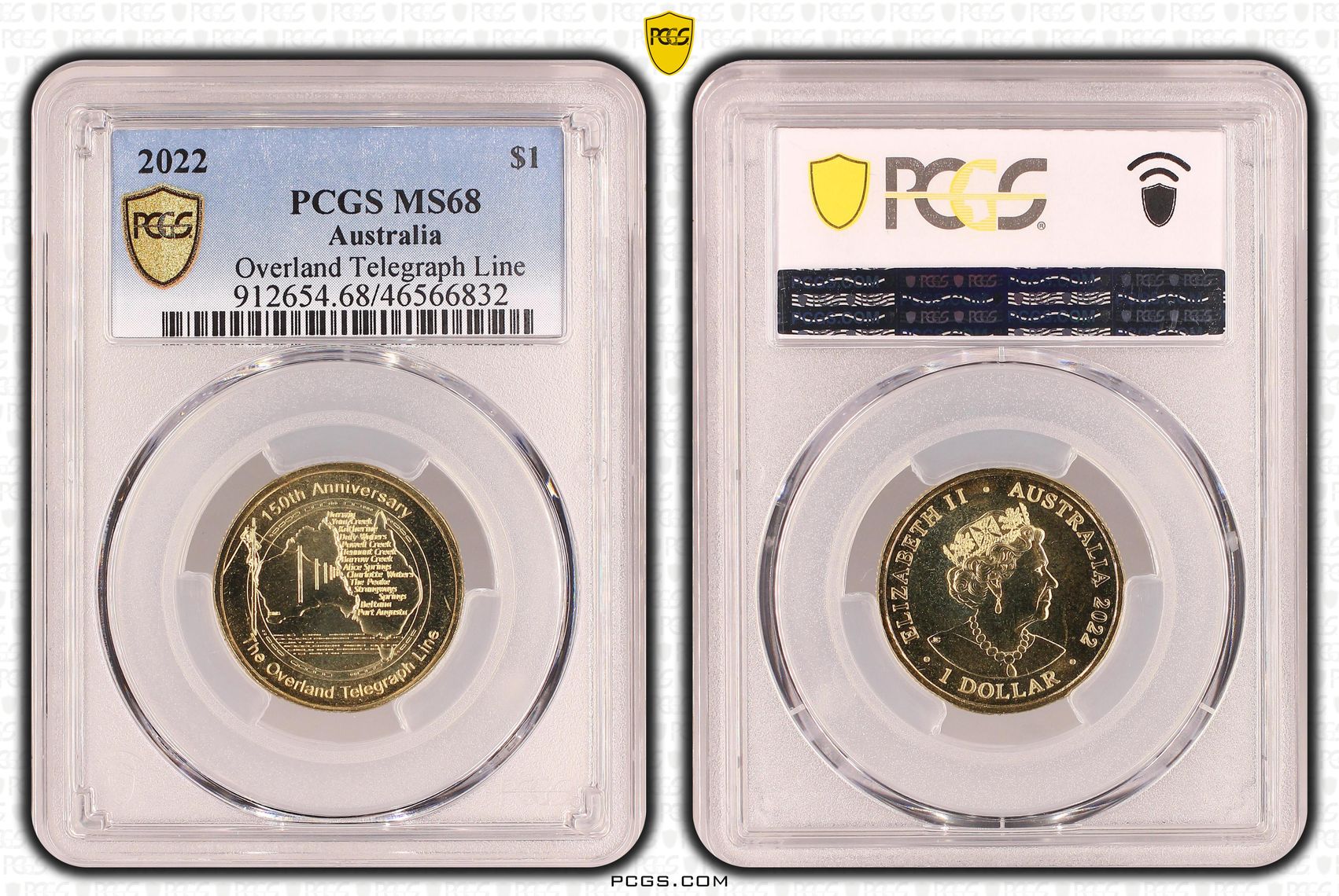 Overland Telegraph Line, One Dollar, 2022, PCGS MS68